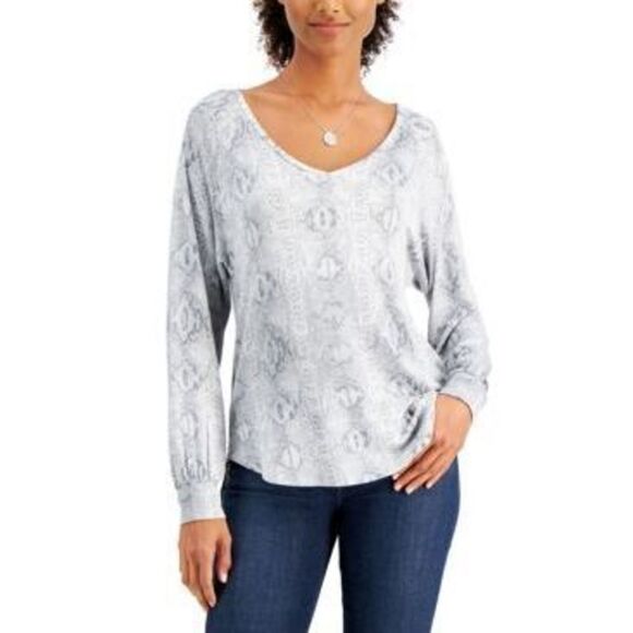 Willow Drive Tops - Willow Drive Womens Modal Python Print Pullover Top